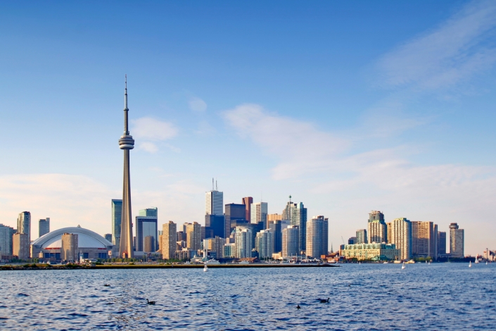 Pohľad na Toronto z Toronto ostrovy